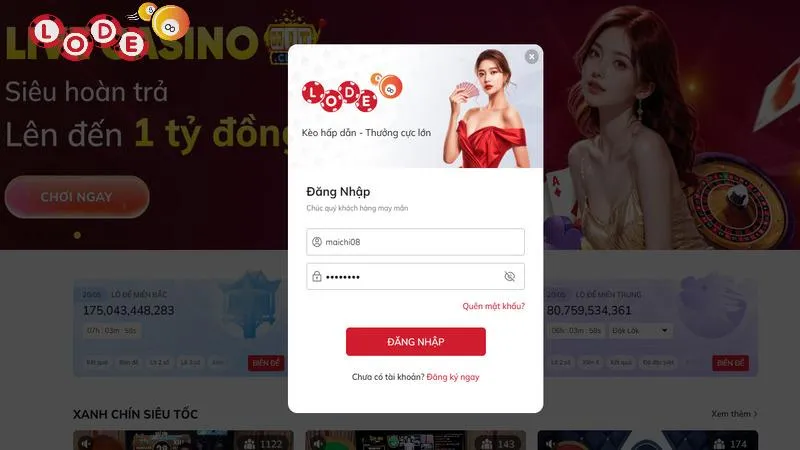 Điền thông tin và nhấn lệnh Đăng nhập