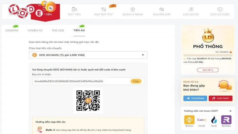 Giao dịch tiện lợi, cập nhật tỷ giá liên tục với USDT